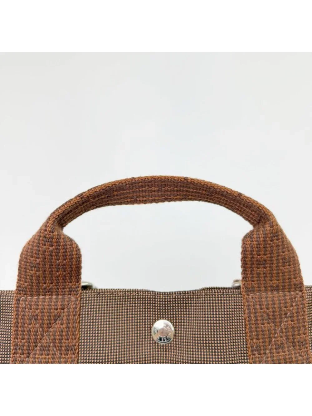 Hermes Her Line a Dos PM Backpack Canvas Brown Silver Vintage